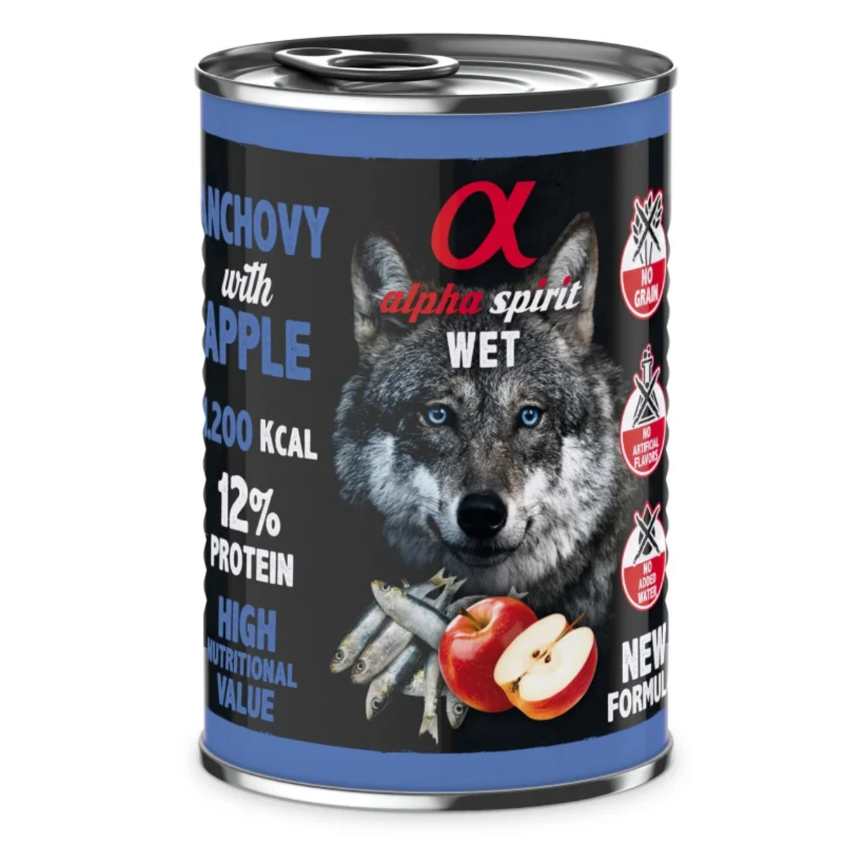 Вологий корм Alpha Spirit Dog Adult Anchovy with Red Apple для дорослих собак з анчоусами 400 г — зображення 1