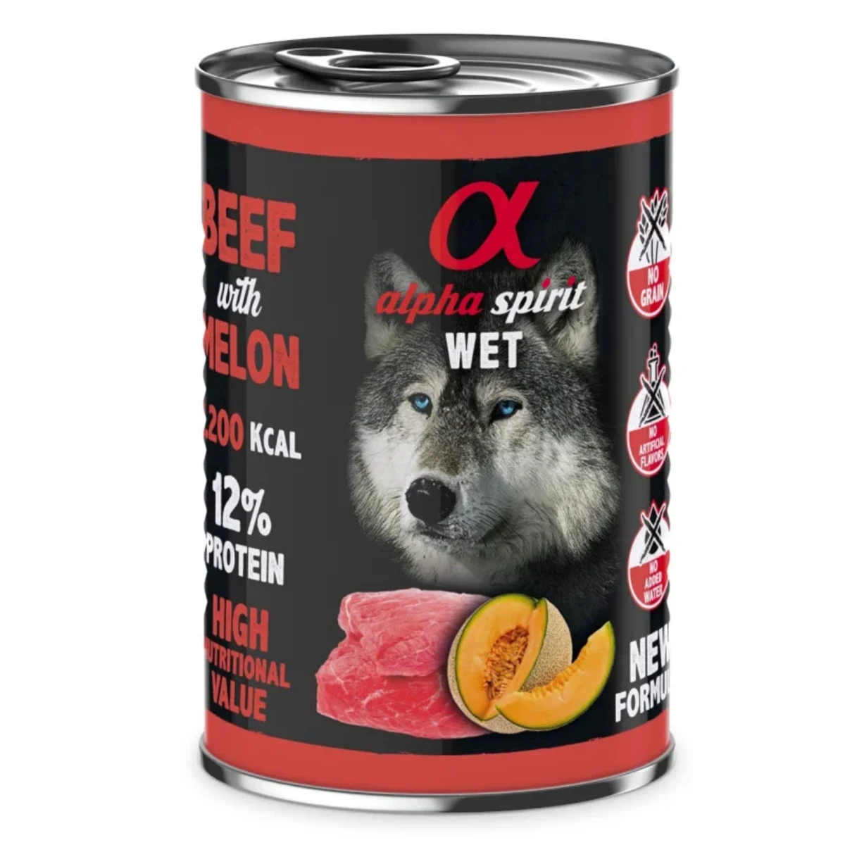 Вологий корм Alpha Spirit Beef with Melon з яловичиною для дорослих собак 400 г — зображення 1