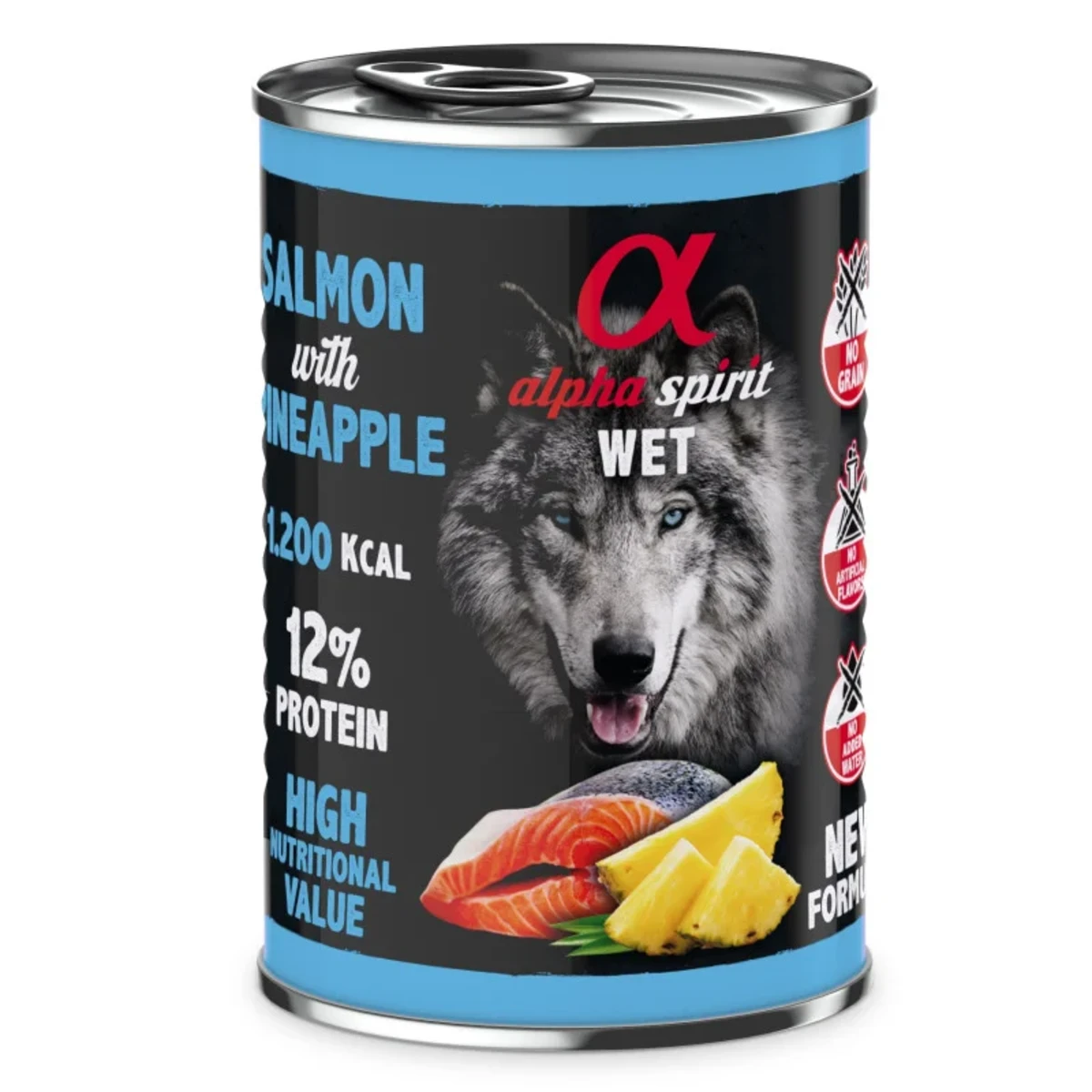 Вологий корм Alpha Spirit Salmon with Pineapple для дорослих собак з лососем та ананасами 400 г — зображення 1