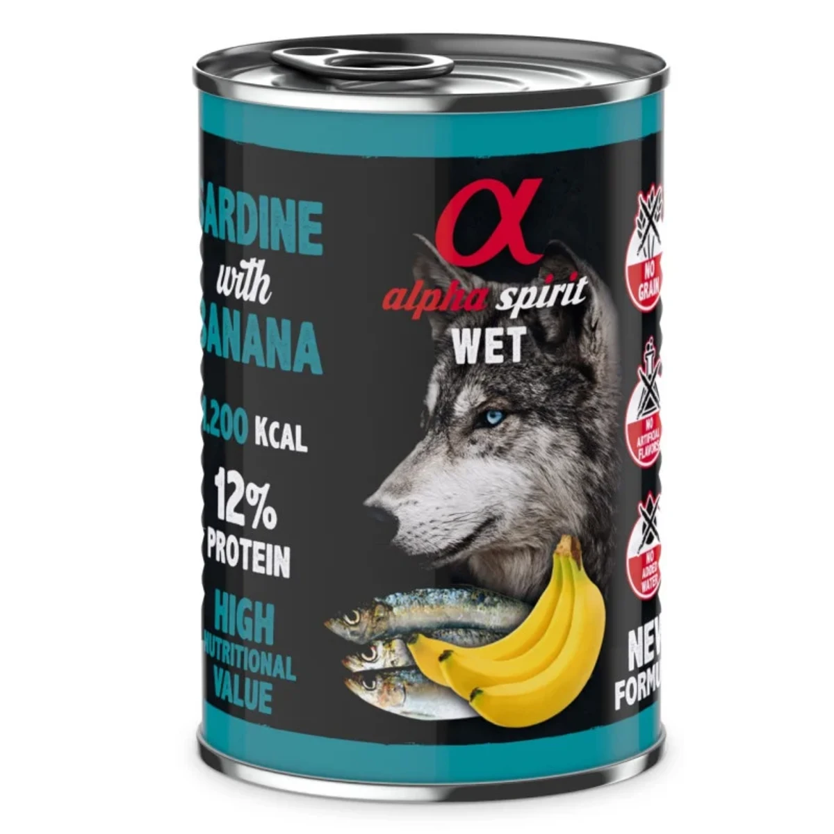 Вологий корм Alpha Spirit Sardine with Banana для дорослих собак із сардиною та бананом 400 г — зображення 1