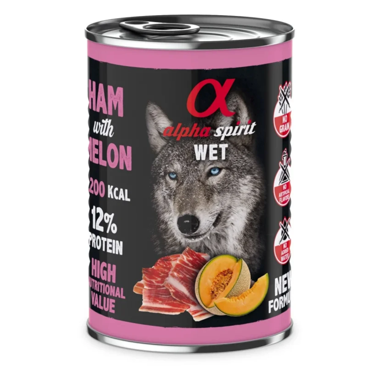Вологий корм Alpha Spirit Ham With Melon для дорослих собак з хамоном та динею 400 г — зображення 1