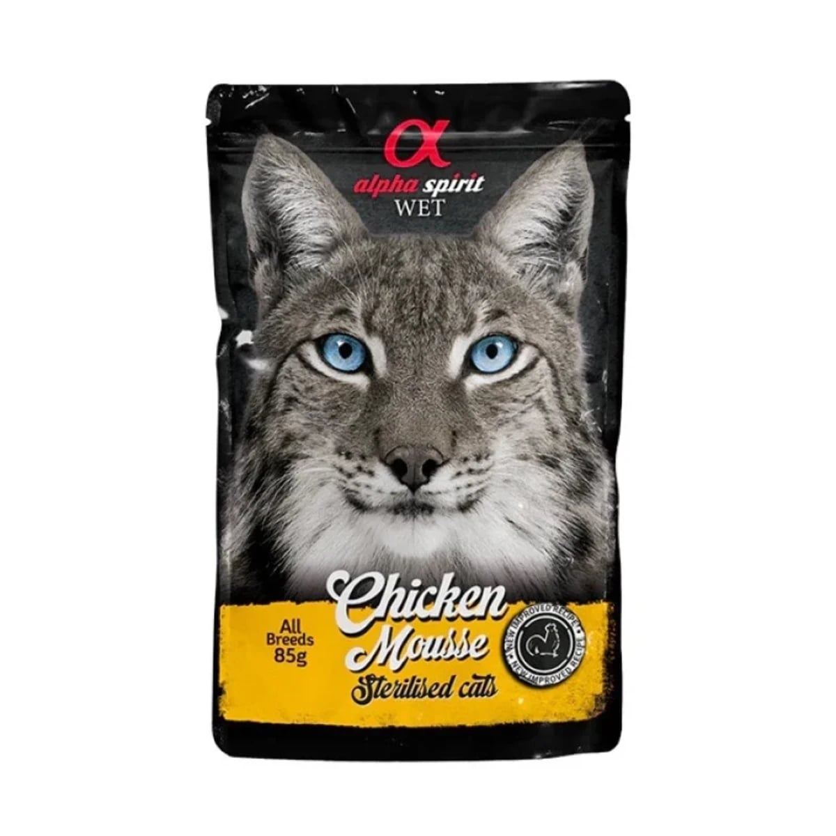 Вологий корм для стерилізованих котів Alpha Spirit Chicken Mousse Sterilised Cats з куркою, 85 г — зображення 1