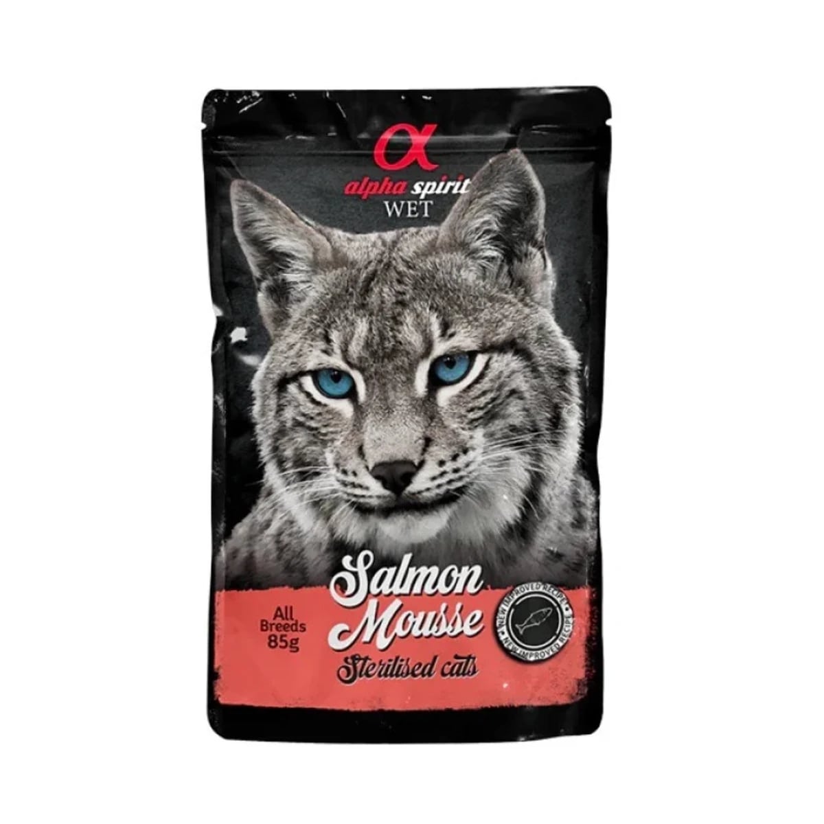 Вологий корм для стерилізованих котів Alpha Spirit Salmon Mousse Sterilised Cats із лососем, 85 г — зображення 1
