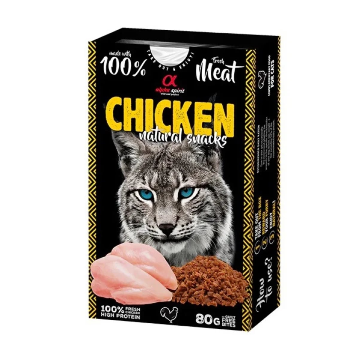 Ласощі для котів Alpha Spirit Chicken Natural Snacks Cat з куркою, 80 г — зображення 1