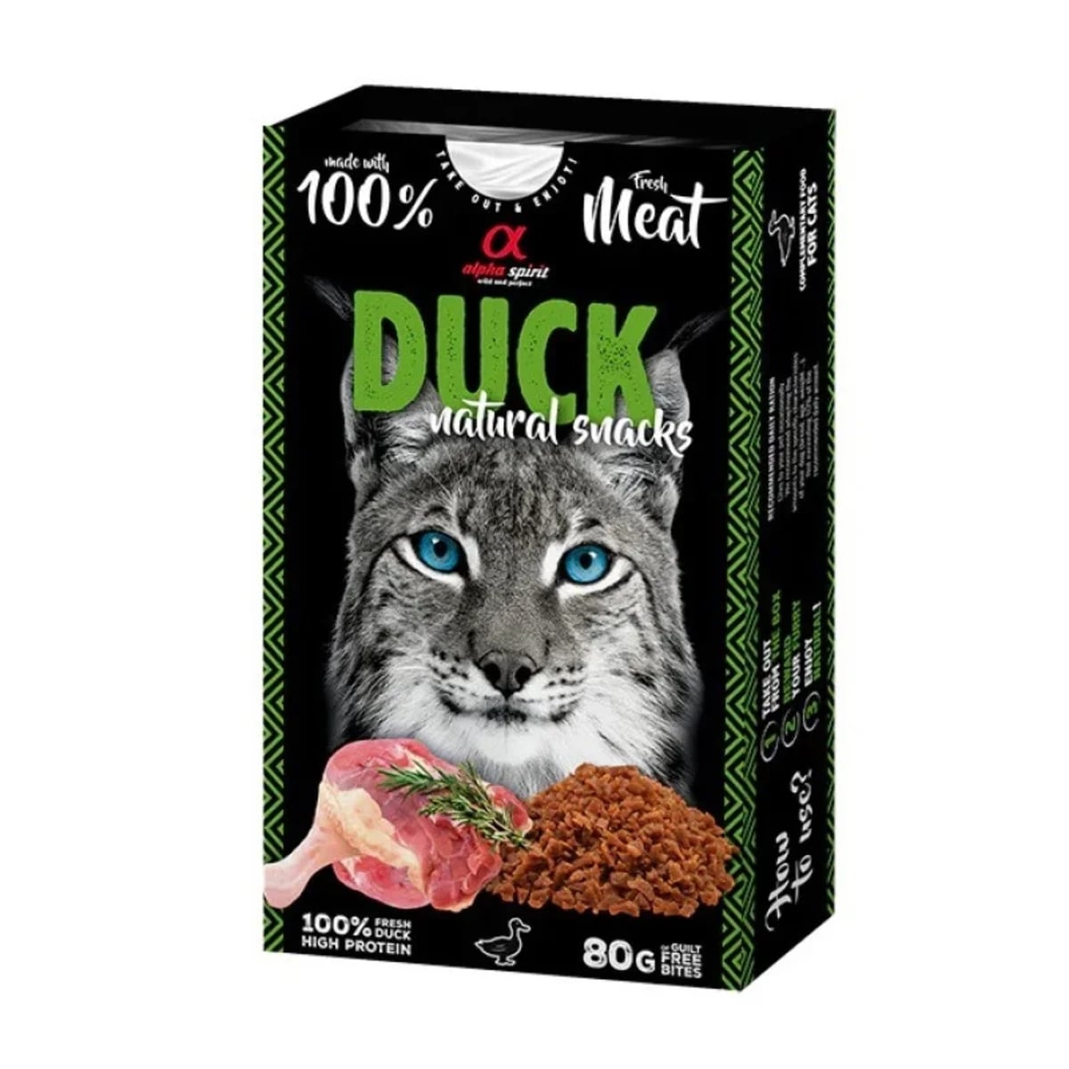 Ласощі для котів Alpha Spirit Duck Natural Snacks Cat з качкою, 80 г — зображення 1