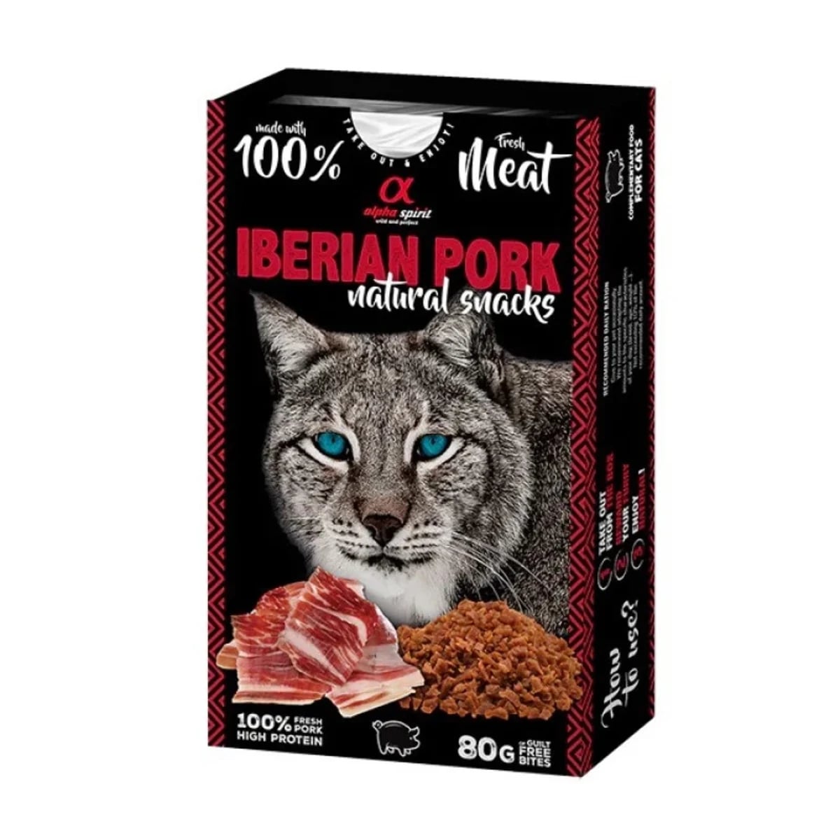 Ласощі для котів Alpha Spirit Iberian Pork Natural Cat зі свининою, 80 г — зображення 1