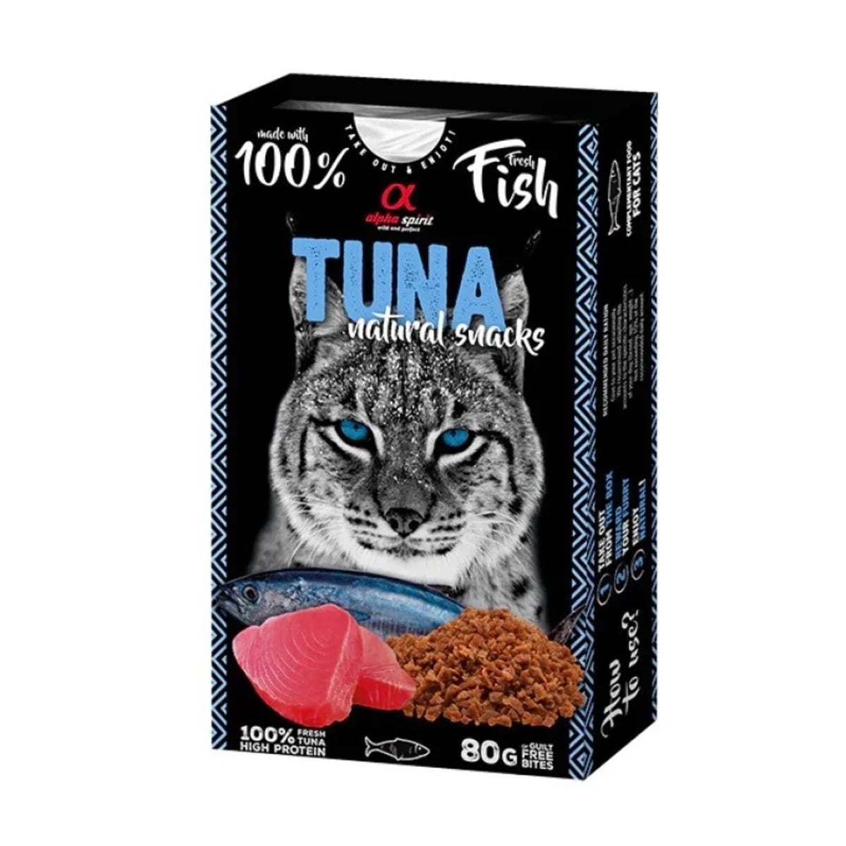 Ласощі для котів Alpha Spirit Tuna Natural Snacks For Cats з тунцем, 80 г — зображення 1
