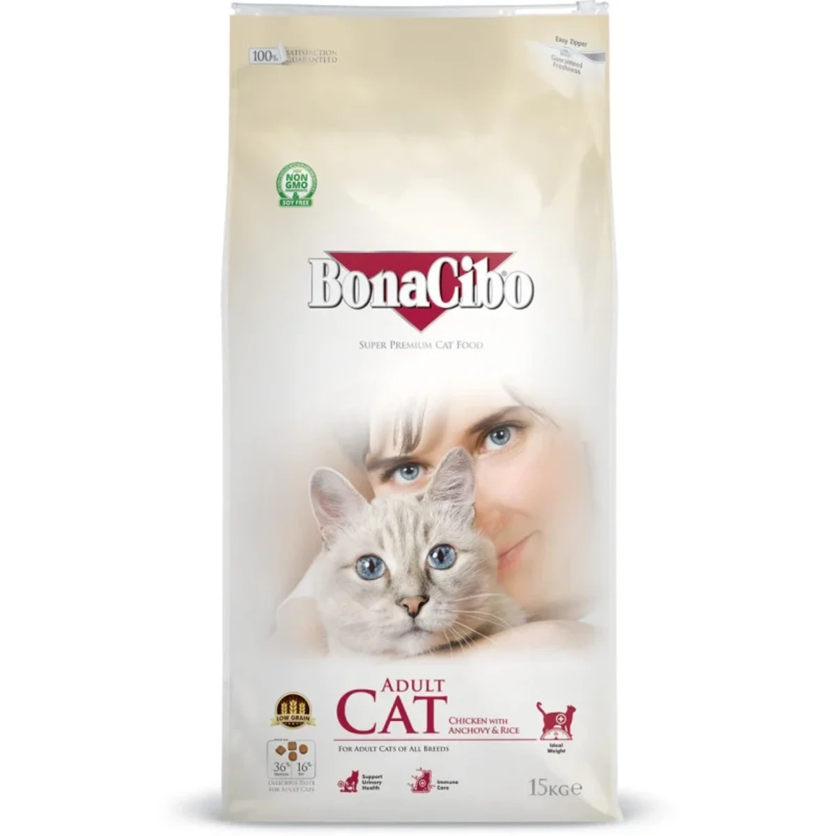 Сухий корм для котів BonaCibo Cat Adult Chicken & Rice with Anchovy з куркою, рисом та анчоусами — зображення 1