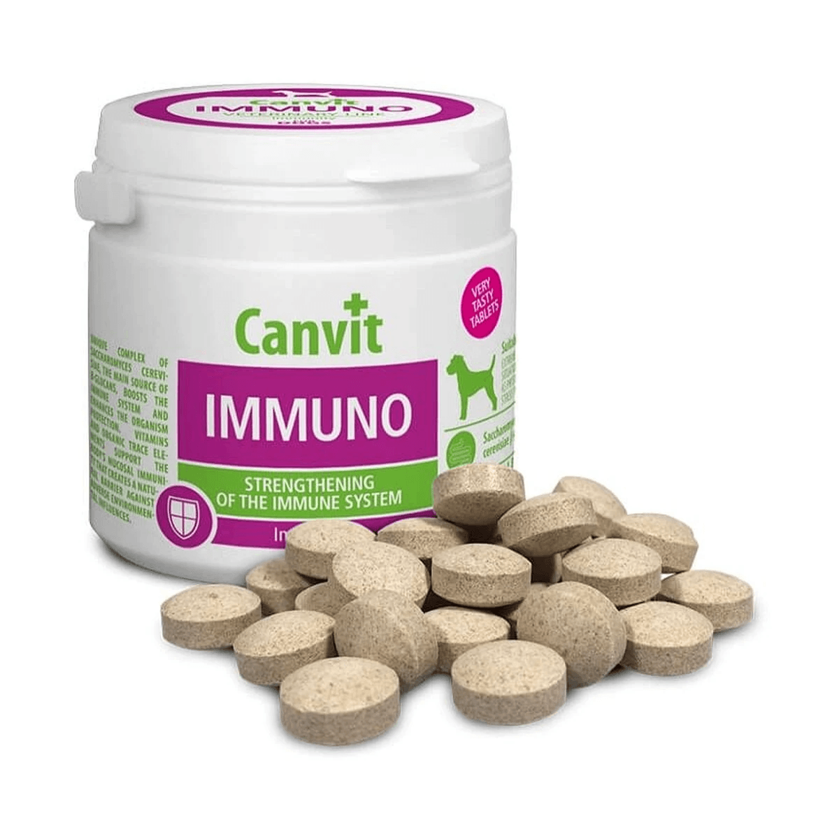 Вітаміни для собак Canvit Immuno для зміцнення імунної системи, підтримки природного захисту організму та загального здоров’я 100 г — зображення 1