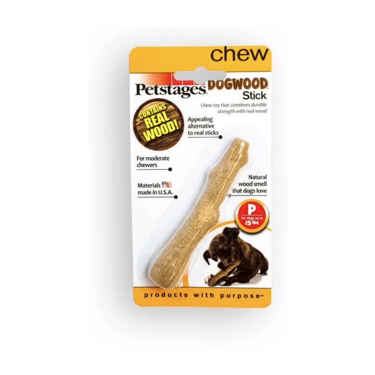 Міцна іграшка-гілка для жування для собак Petstages Dogwood Stick з натурального дерева — зображення 1