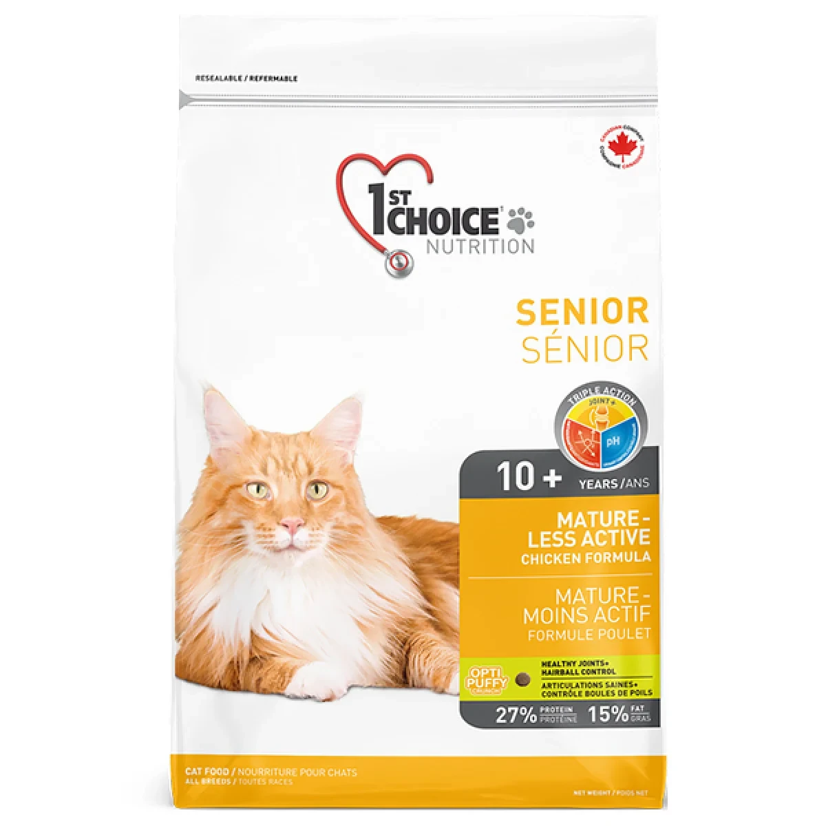 1st Choice Senior Mature Less Aktiv сухий суперпреміум корм для літніх або малоактивних котів — зображення 1