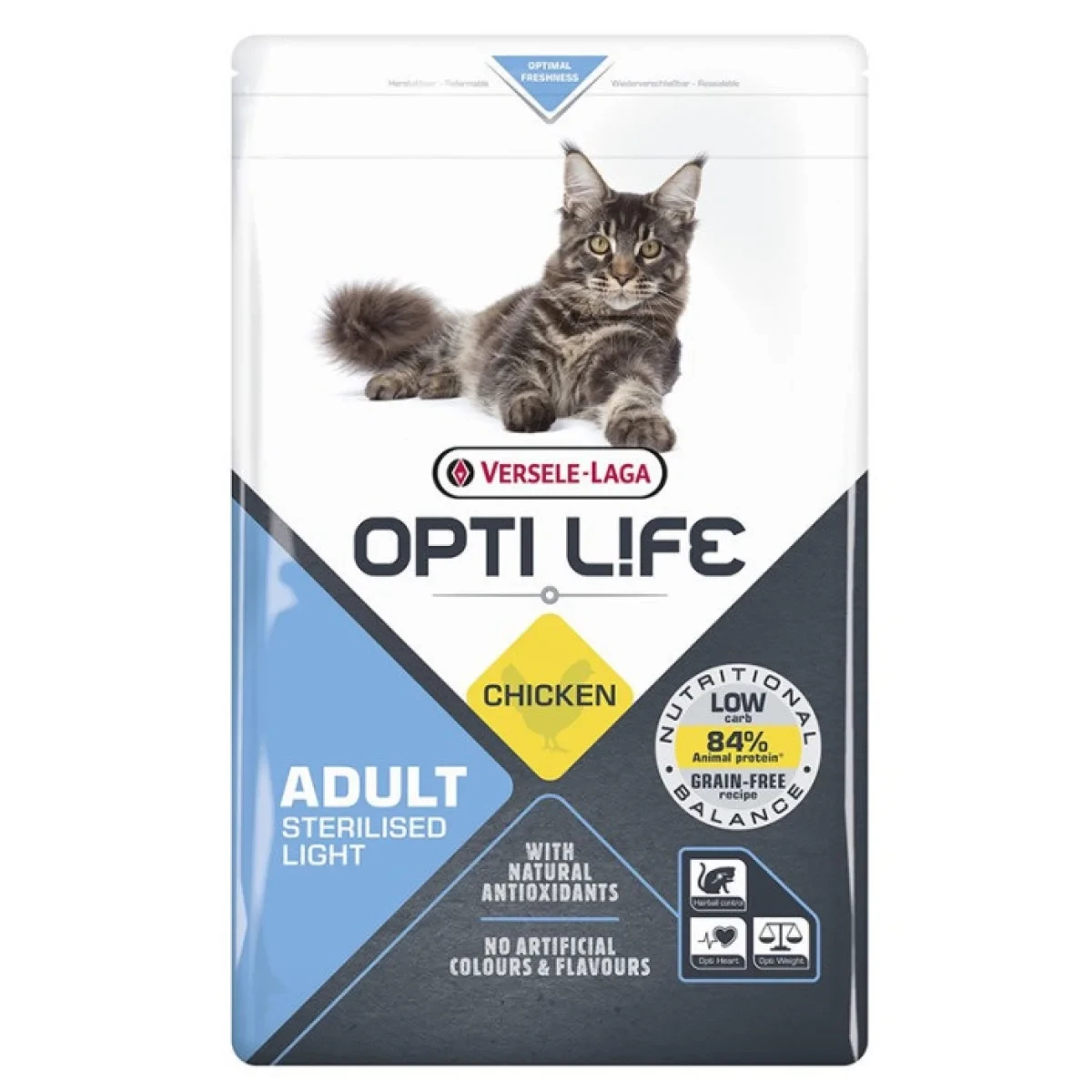 Opti Life Sterilised Light беззерновий сухий суперпреміум корм для стерилізованих і котів схильних до повноти