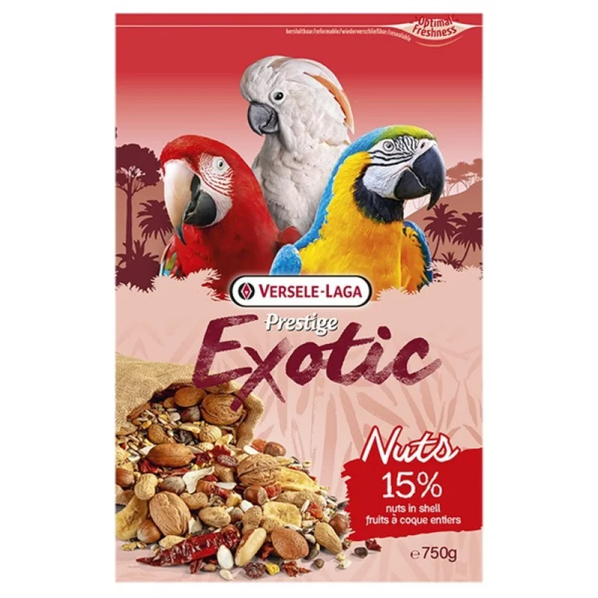 Versele-Laga Prestige Premium Exotic Nuts додатковий корм для великих папуг, 750 г