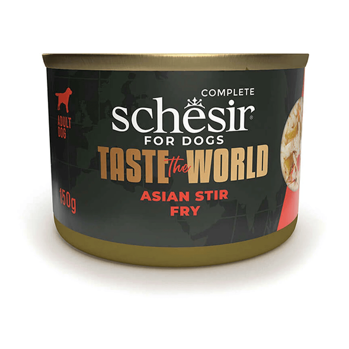 Вологий корм для дорослих собак Schesir Taste the World Asian Stir Fry з куркою по-азійськи, шматочки в бульйоні, 150 г — зображення 1