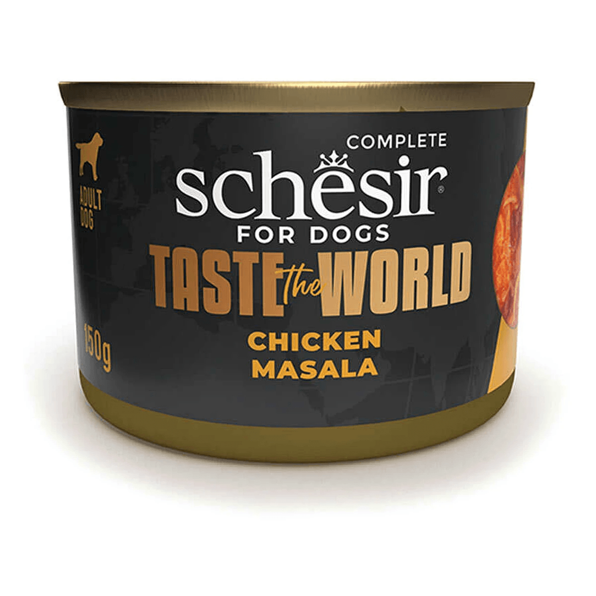 Вологий корм для дорослих собак Schesir Taste the World Chicken Masala з куркою в соусі масала, шматочки в бульйоні, 150 г