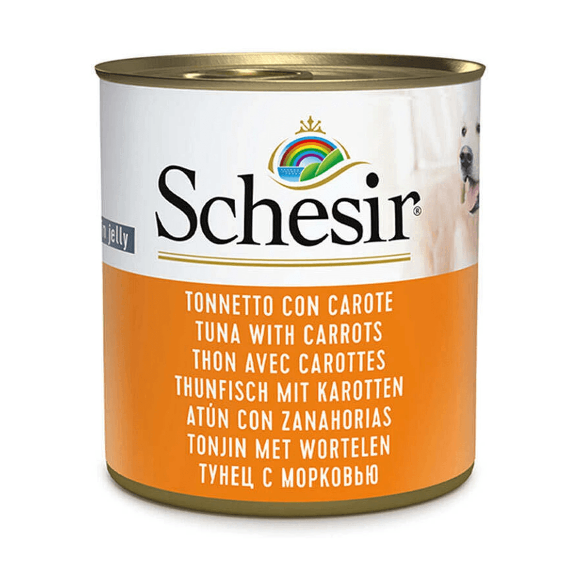 Вологий корм для дорослих собак Schesir Tuna with Carrots з тунцем та морквою, шматочки в желе, 285 г