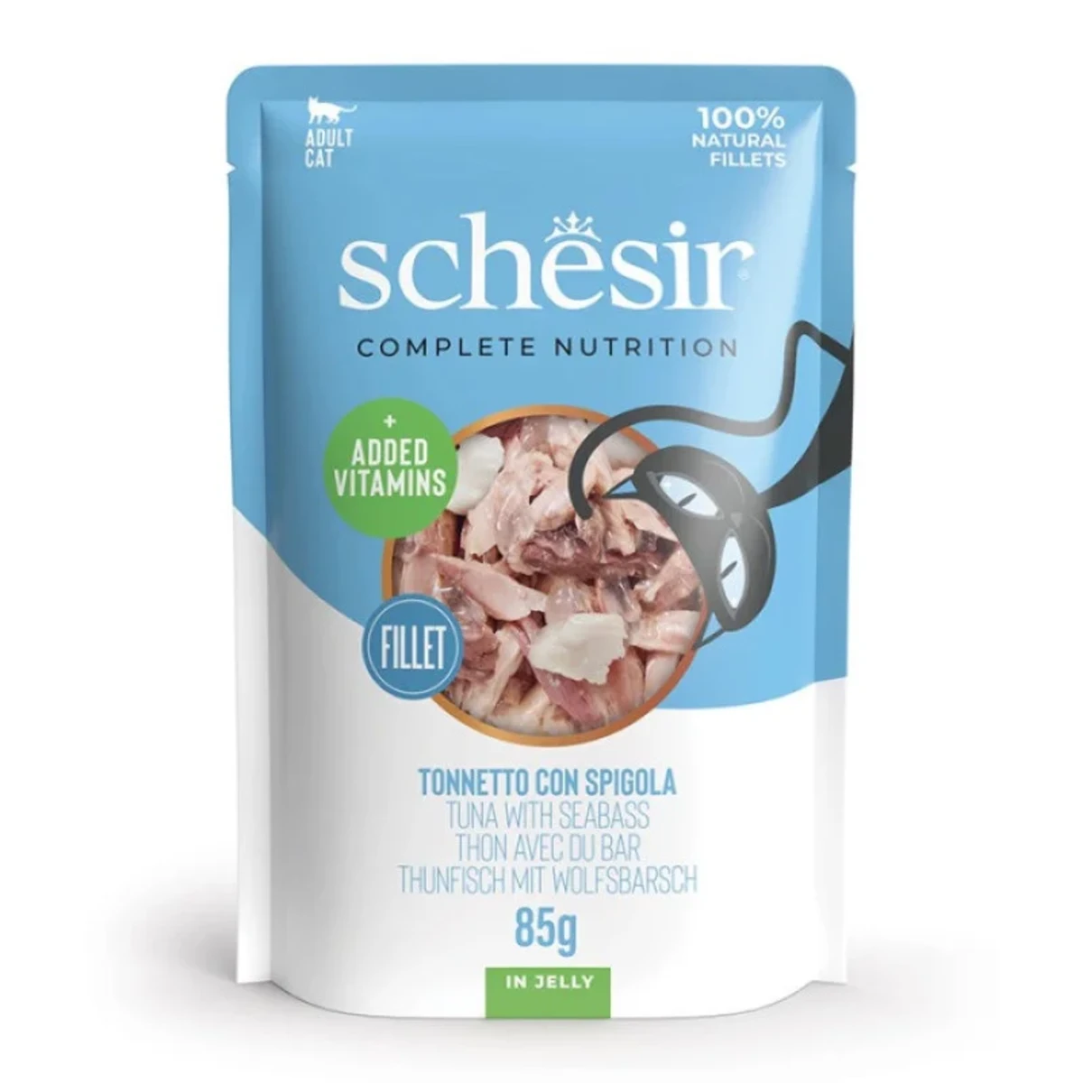 Schesir Tuna With Seabass вологий корм для котів з тунцем та окунем