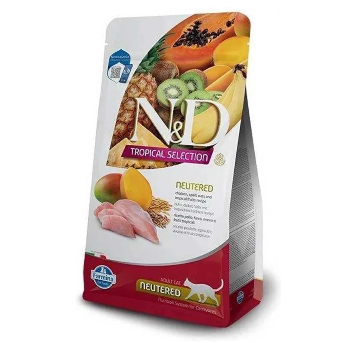 Farmina N&D Tropical Selection Neutered Chicken - Низькозерновий корм з куркою та тропічними фруктами для стерилізованих котів
