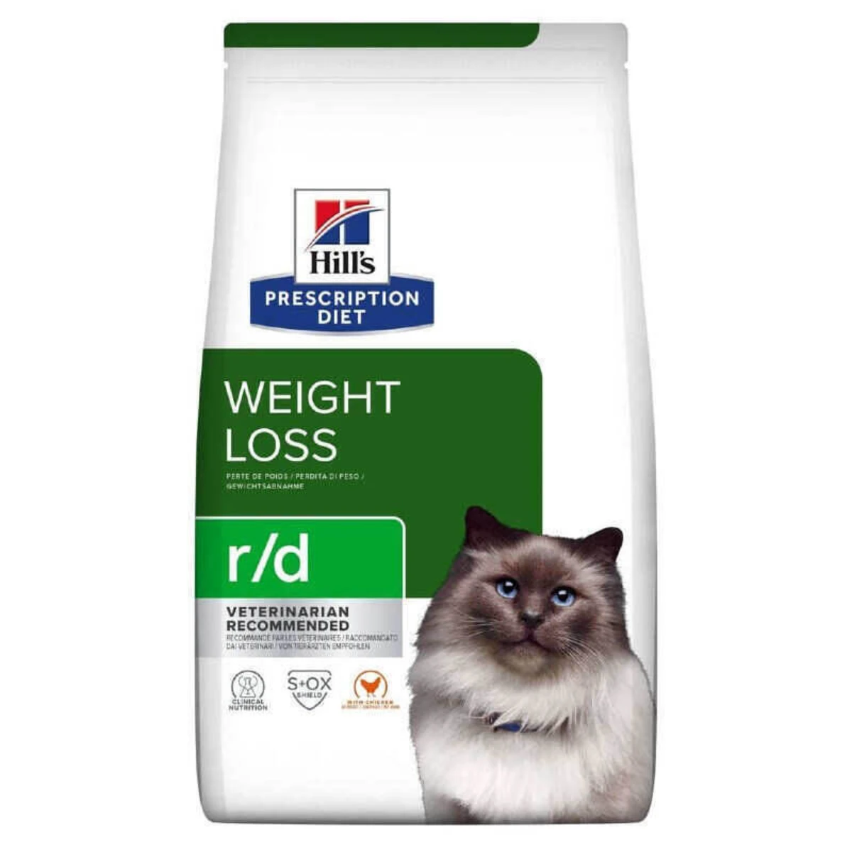 Сухий корм Hill's PD Feline R/D для котів з куркою для дорослих котів, що сприяє зниженню ваги — зображення 1