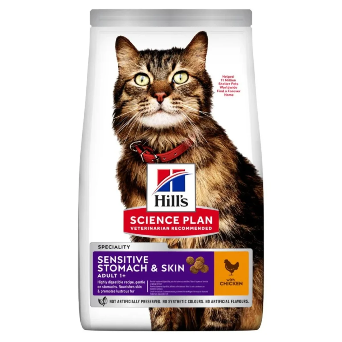 Сухий корм Hill's SP Feline Adult Sensitive Stomach & Skin з куркою для котів з чутливим шлунком і шкірою — зображення 1