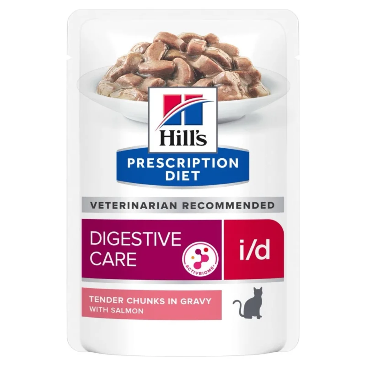 Вологий корм Hill's PD Feline I/D Salmon Pouches з лососем для кішок, що сприяє підтримці здоров'я ШКТ, 85 г