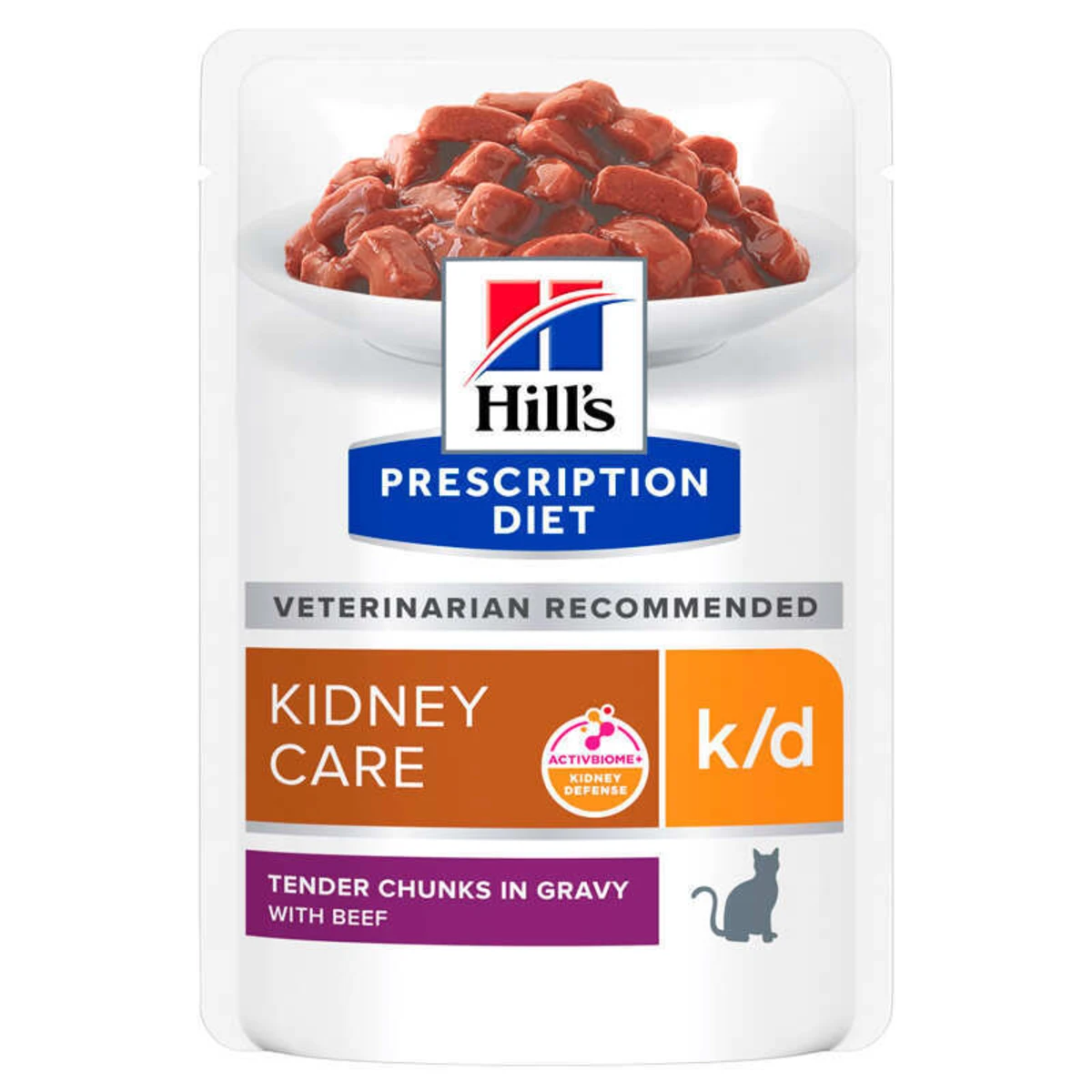 Вологий корм Hill's PD Feline K/D Beef Pouches з яловичиною для котів із захворюваннями нирок, 85 г