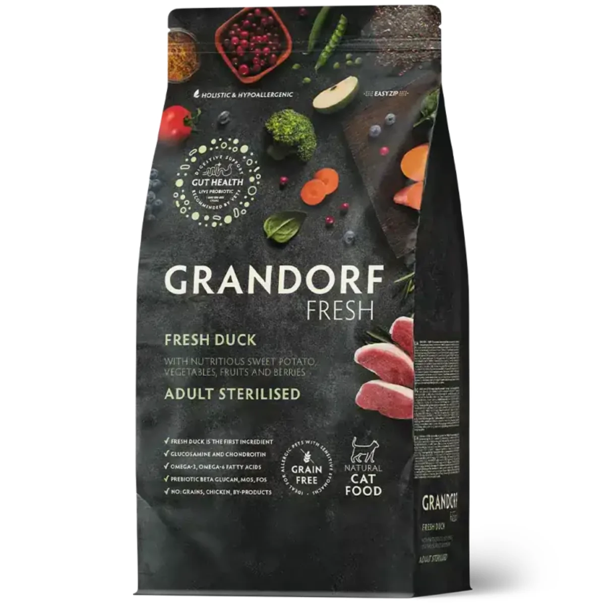 Сухий корм Grandorf Fresh для стерилізованих котів з качкою