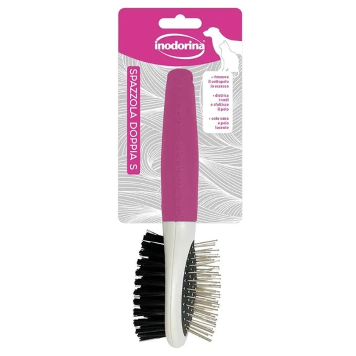 Inodorina Double Dog Brush щітка двостороння для котів