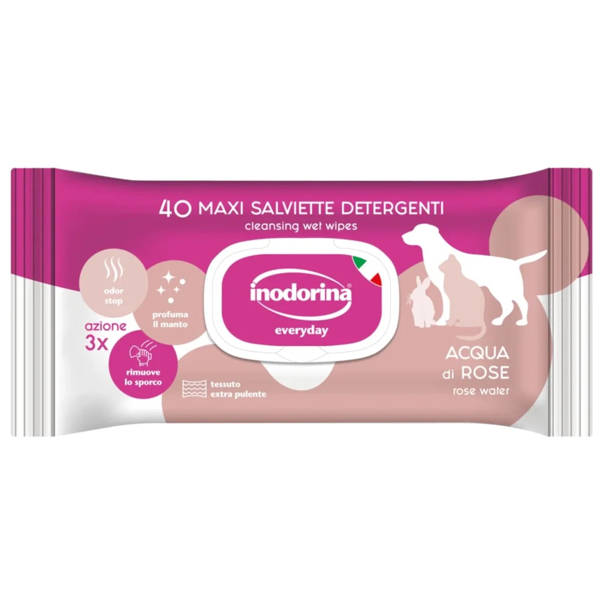 Серветки Inodorina EveryDay Acqua Rose з трояндовою водою для собак
