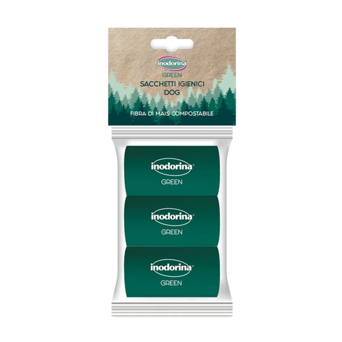 Inodorina Green Bags Біорозкладні пакетики для прибирання з кукурузного волокна