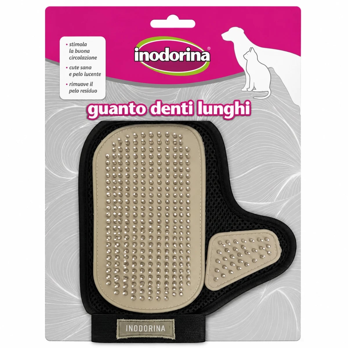 Inodorina Long Tooth Glove рукавичка з подовженими зубчиками для вичісування котів