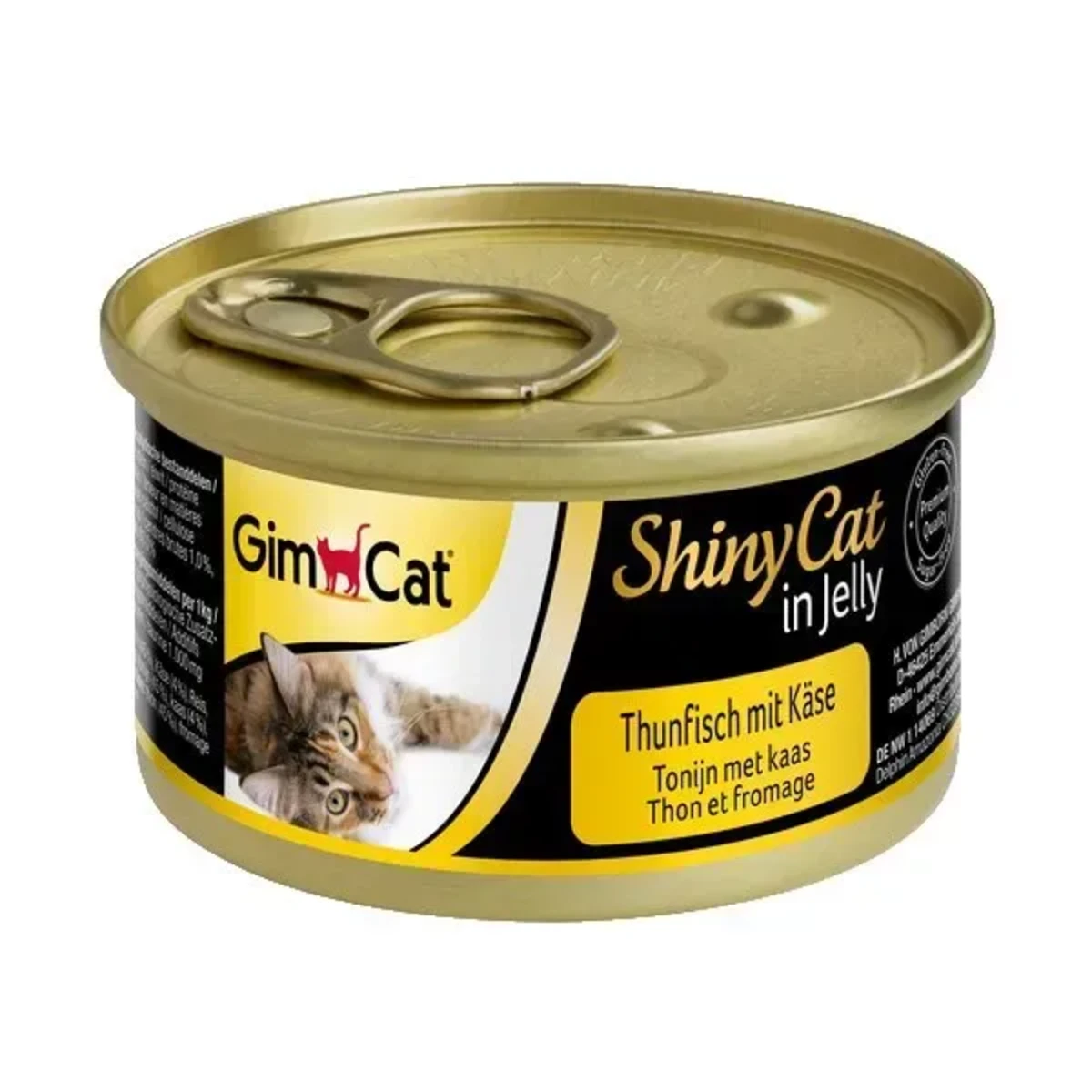 Корм вологий GimCat Shiny Cat для котів з тунцем та сиром 70 г