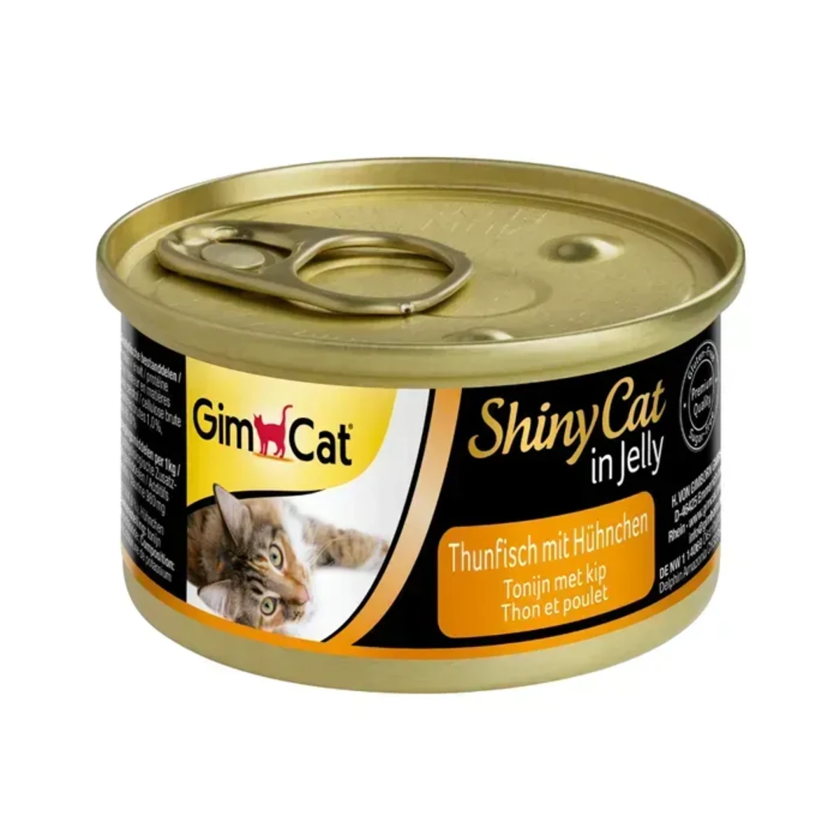 Корм вологий GimCat Shiny Cat для котів з тунцем та куркою в желе 70 г
