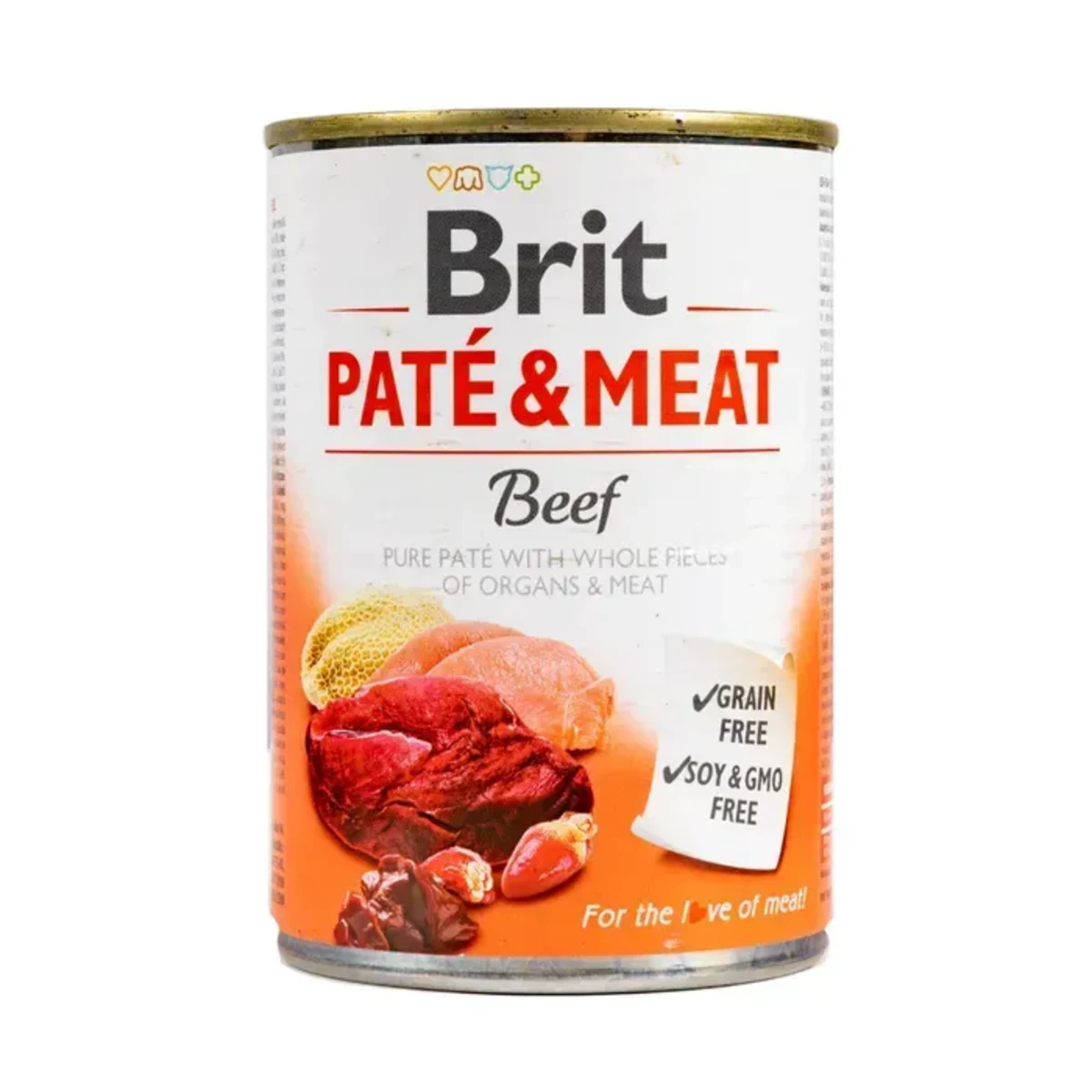 Корм вологий Brit Care Pate and Meat для дорослих собак з яловичиною та індичкою 400 г — зображення 1