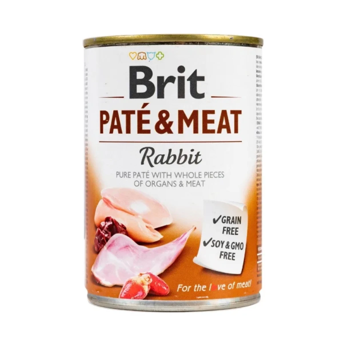Корм вологий Brit Care Pate and Meat для дорослих собак з кроликом 400 г — зображення 1