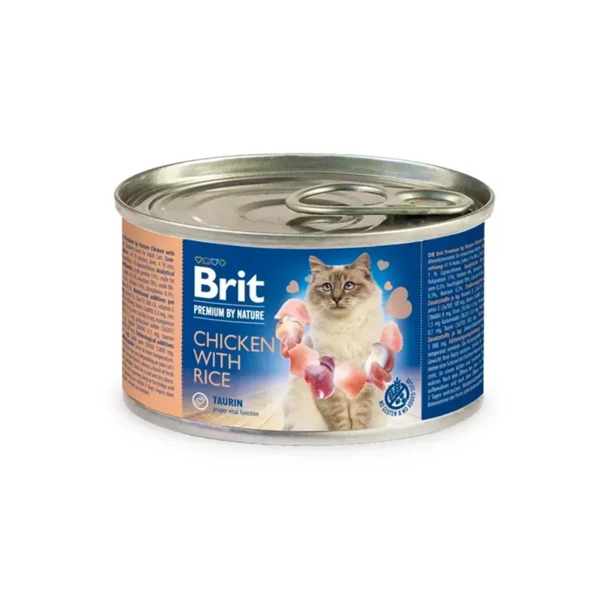 Корм вологий Brit Premium by Nature для котів з куркою та рисом 200 г — зображення 1