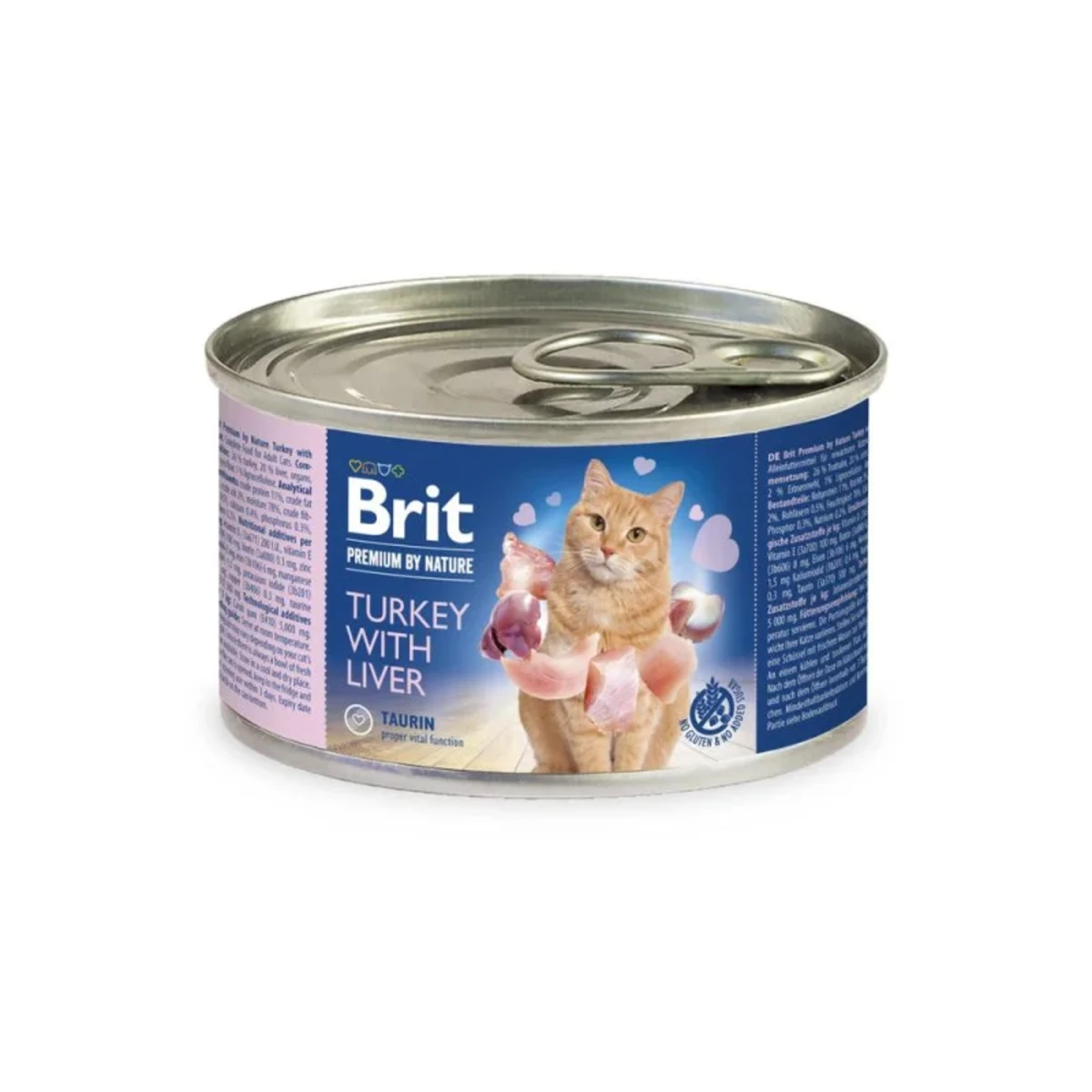 Корм вологий Brit Premium by Nature для котів з індичкою та печінкою 200 г індичка та печінка