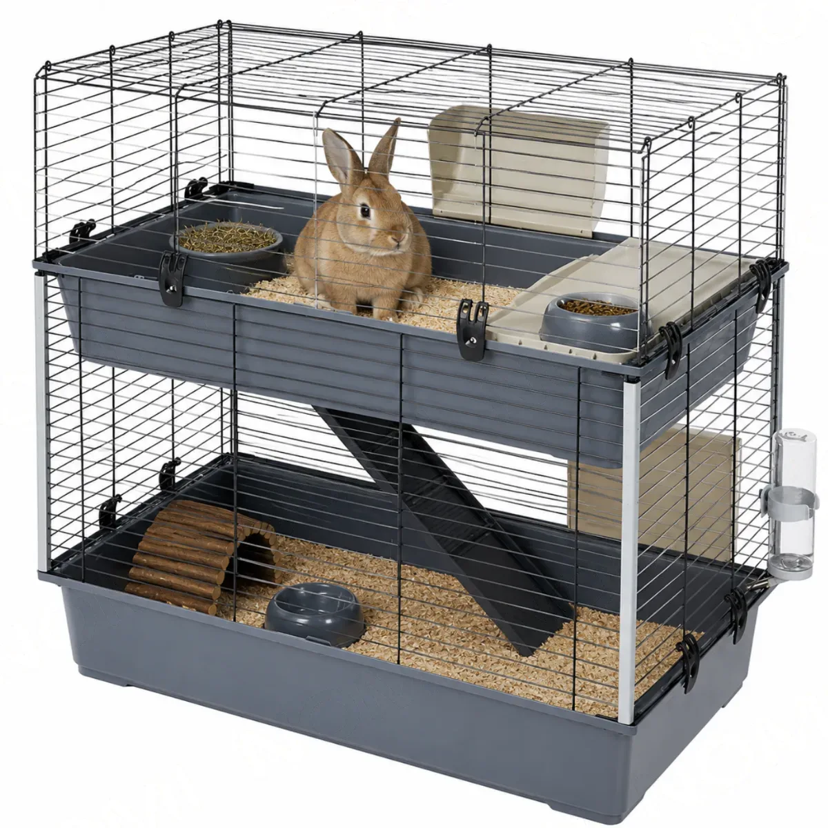 Клітка Ferplast Rabbit 100 Double для кроликів чорна