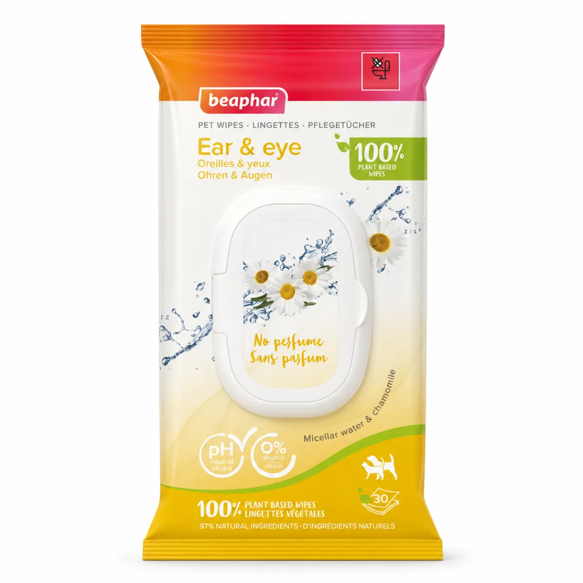 Вологі серветки для очищення вух та очей для собак Pet Wipes, 30 шт.