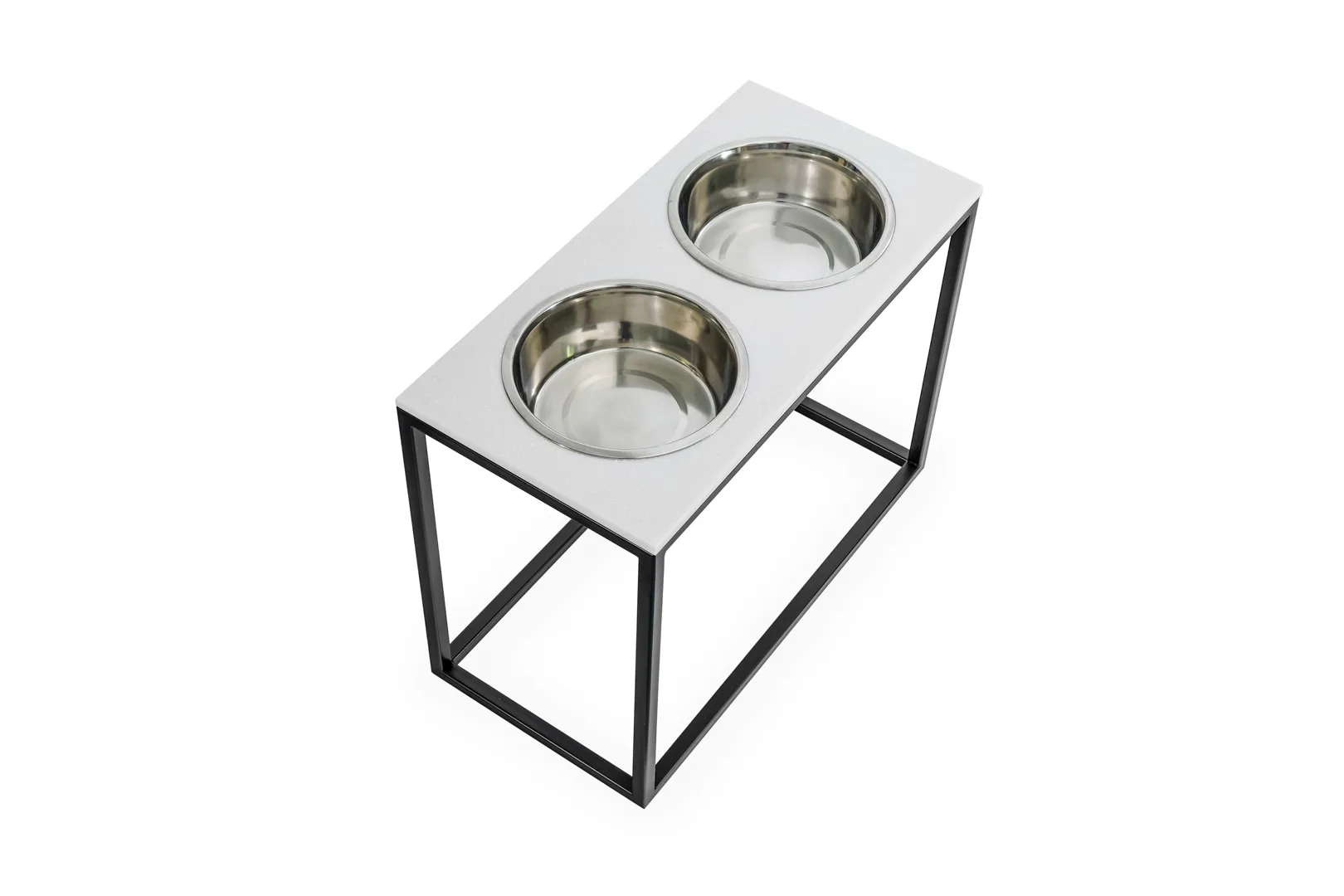 Миски на підставці для великих собак Dinner Stone (2 миски) ПІД ЗАМОВЛЕННЯ White Stone + Black XL20
